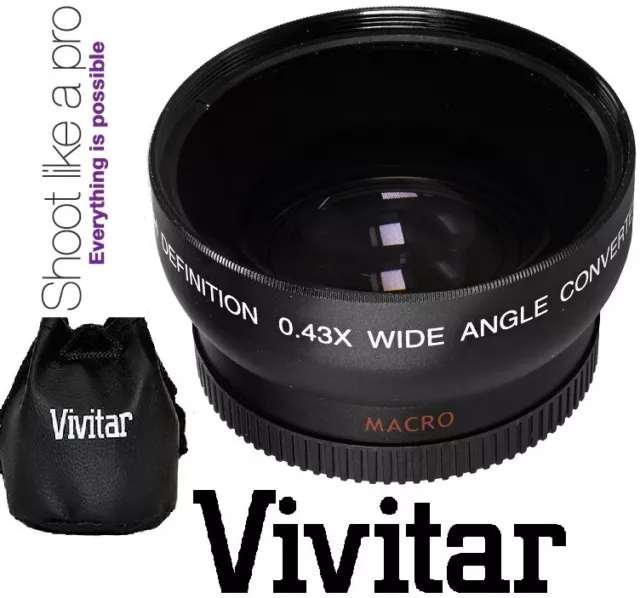 Vivitar HD4 Optics 0.43x Pro HD Wide Angle With Macro Lens For Nikon D5100