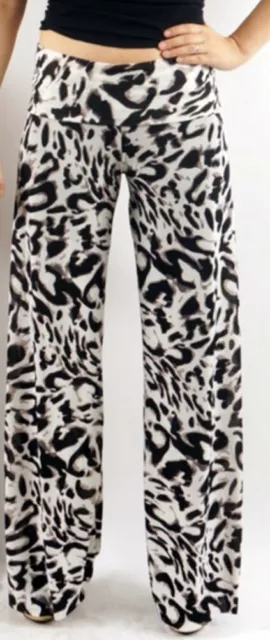 New Palazzo Pant Wide Leg Animal Print Silky Yoga Pants