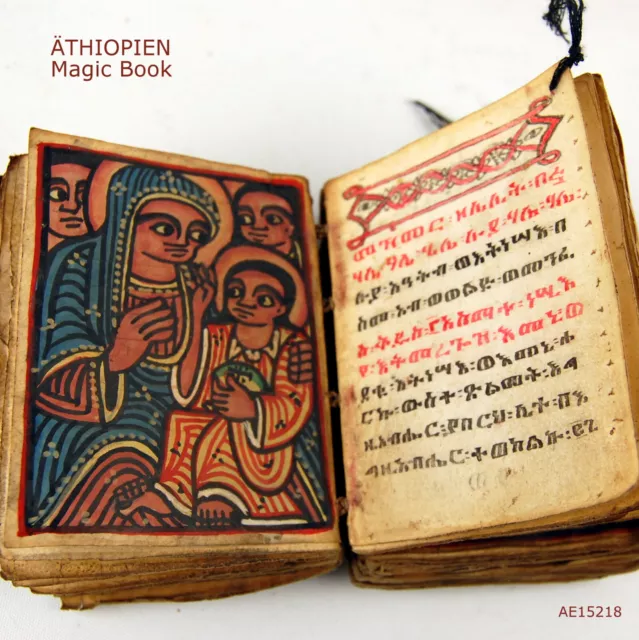 Äthiopien Rarität Magic Book Handgeschrieben Lederetui Buch Ethiopia Rarity