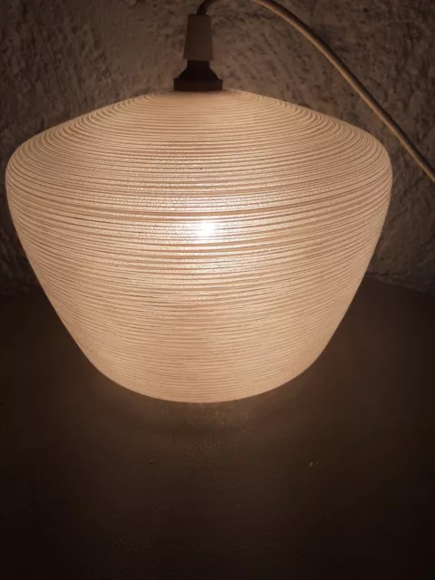 Lustre suspension opaline scandinave design Rispal Louis Kalff vintage givré