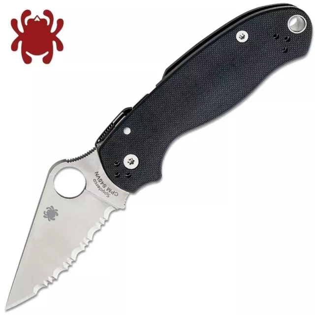 Spyderco Para 3 Serrated CPM-S45VN Stonewashed, Black G10 Paramilitary 3 C223GS