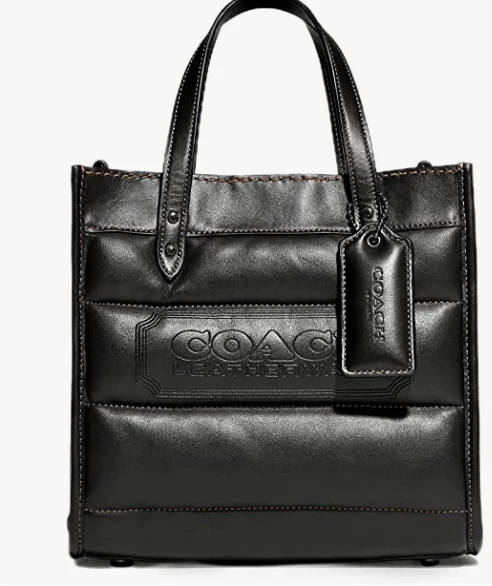 NWT Coach Field 22 Tote Black Quilted Leather Tote Crossbody C6956