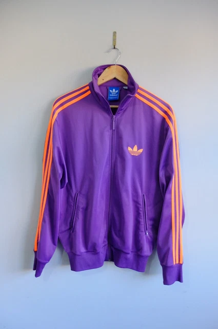 ADIDAS ORIGINALS TRACKSUIT Jacket Medium Purple Orange Firebird