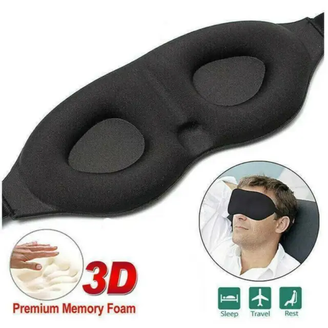 Travel Sleep Eye Mask soft 3D Memory-Foam Padded Shade Cover Sleeping Blindfold