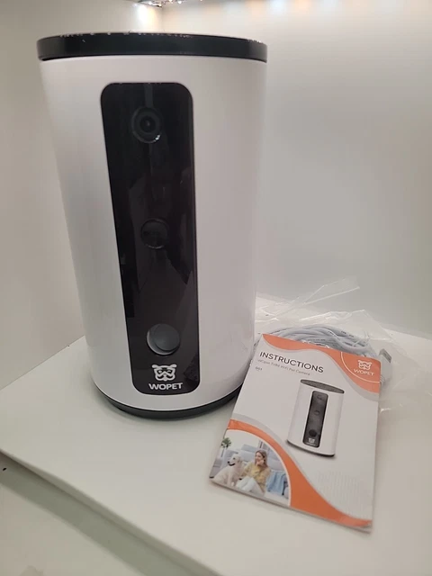 Cámara inteligente para mascotas WOpet: dispensador para golosinas para perros, cámara para mascotas Full HD WiFi con casi...