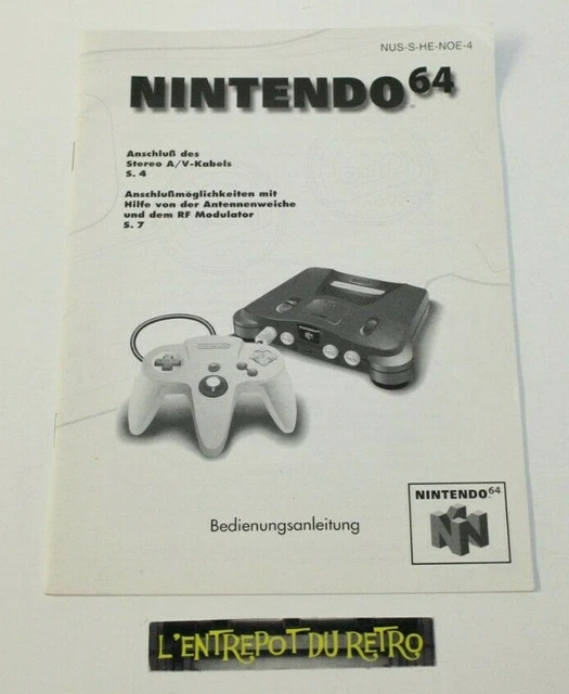 ++ ref 3 / notice / mode d'emploi pour console nintendo 64 - version NOE ++