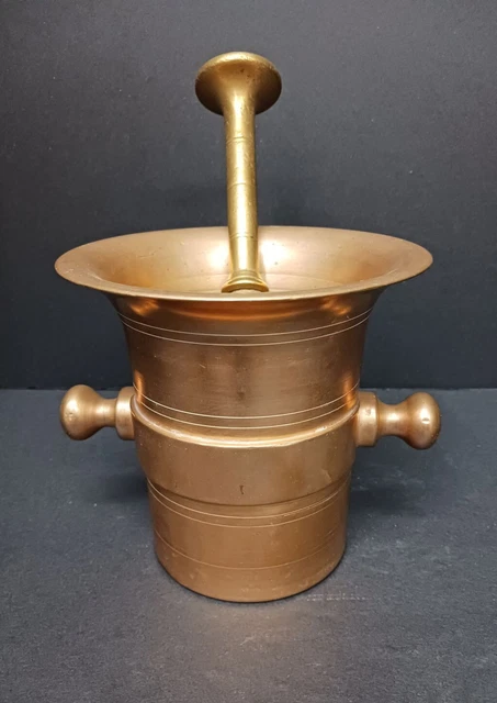 Cast Brass Mortar and Pestle 19th Century