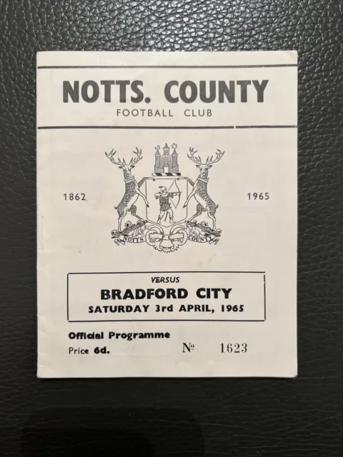 3.4.1965. Notts County v Bradford City (Div 4).