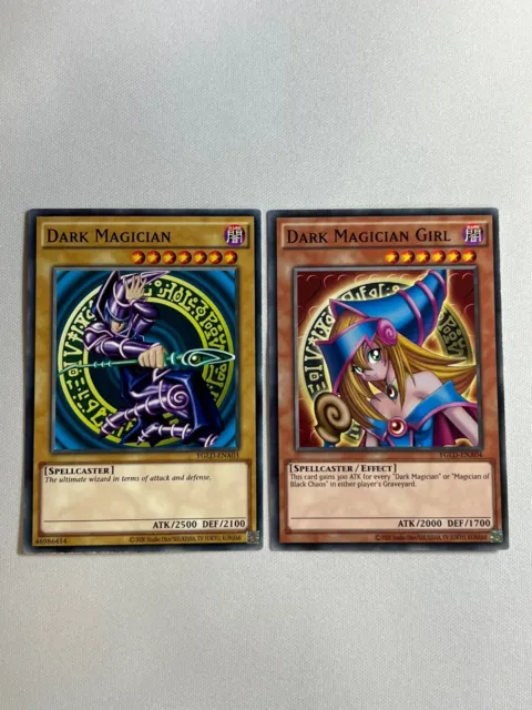 Yugioh Tcg: Dark Magician + Dark Magician Girl - 2 Card Set - Ldk2 Ygld Common