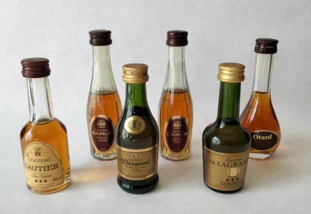 Vintage Collection de Mignonettes Cognac Gautier Bisquit Camus Otard de Lagrange