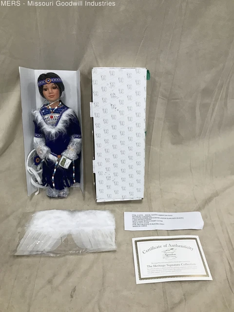 Heritage Signature Collection Porcelain Angel Native American Doll With Box