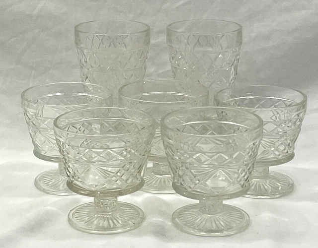 7 PIECE SET Big Top Peanut Butter HazelAtlas Iced Tea Champagne Serbet