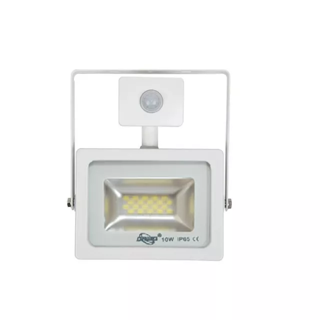 Faro LED Sensor 10W Watt Luz Blanca 6000K Slim SMD Crepuscular IP65 Jardín