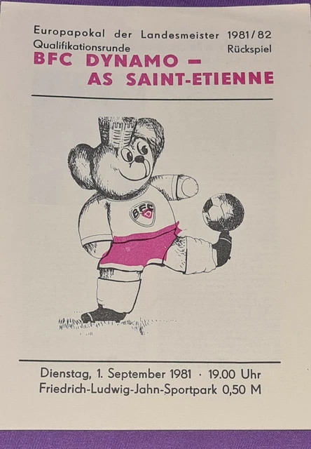 1981/82 CUP LANDESMEISTER BFC Dynamo Berlin AS Saint Etienne EUR 1,00