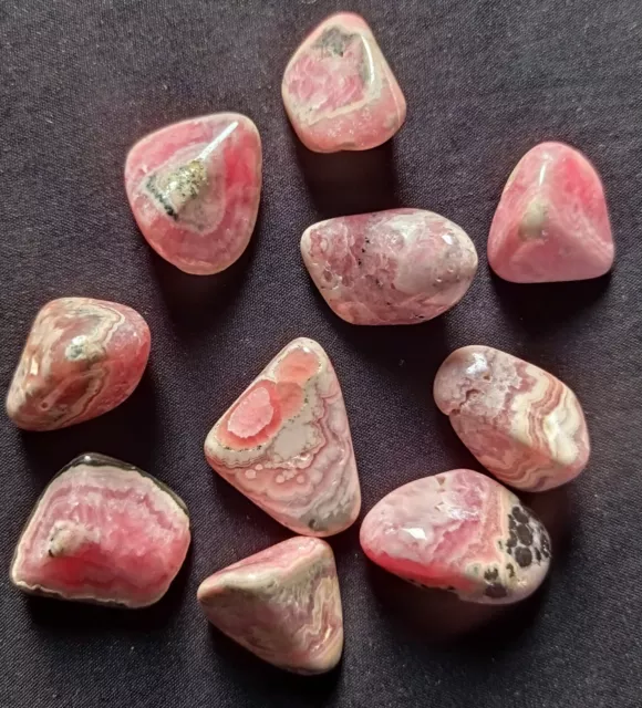 Minerali pietra Rodocrosite burattati Cristalloterapia Collezione