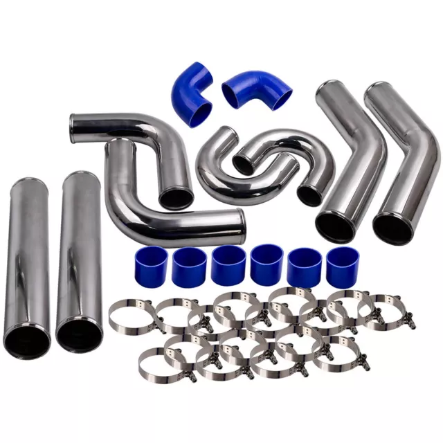 3" 76Mm Tuyau Tuyauterie Universal Aluminum Intercooler Turbo Piping Pipe Kit