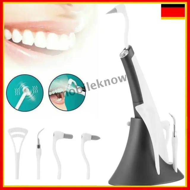 Elektrisch Ultraschall Zahnsteinentferner Zahnreiniger+5 kopf Polieren Reinigung