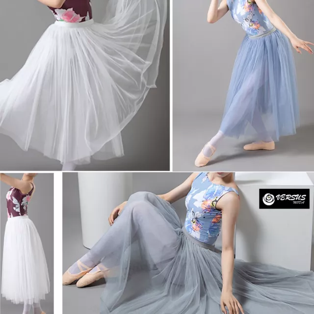 Gonna Lunga Donna Danza Saggio Ragazza Girl Ballet Tulle Long Skirt DAS030