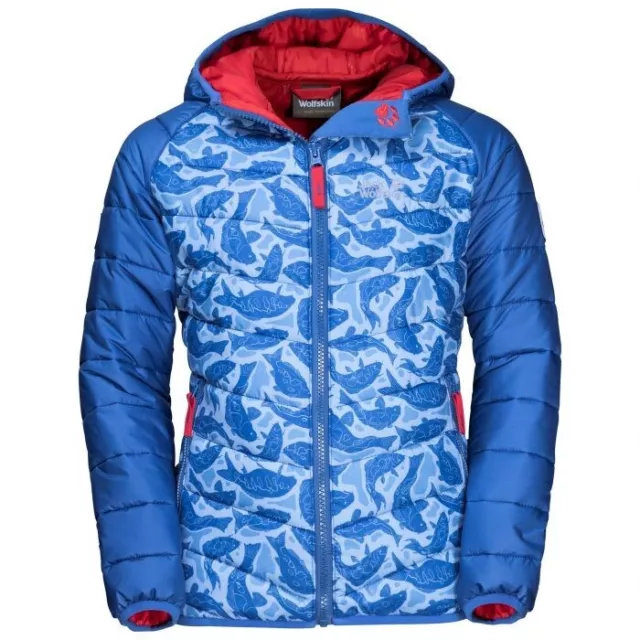 Jack Wolfskin ZENON PRINT KIDS COASTAL BLUE ALLOVER DOWN JACKET 14-15 Years New