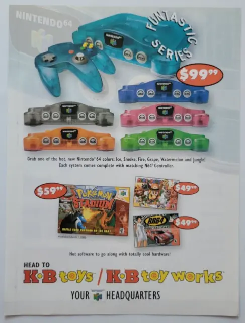 2000 KB Toys Nintendo 64 Consoles & Controllers Nintendo Power Ad 8x10.5"