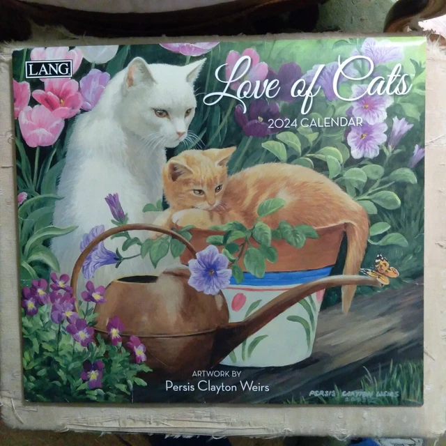 LOVE OF CATS 2024 Lang Calendar Artwork By Persis C. Weirs Linen