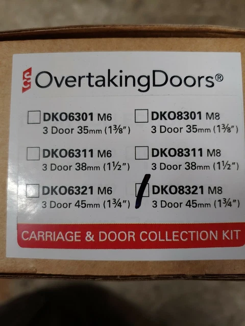 CaviSlider DKO8321C CARRIAGE AND DOOR COLLECTION KIT