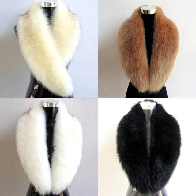 Women Winter Thicken Plush Faux Fur Collar Wrap Neck Scarves Soft Warm Decor