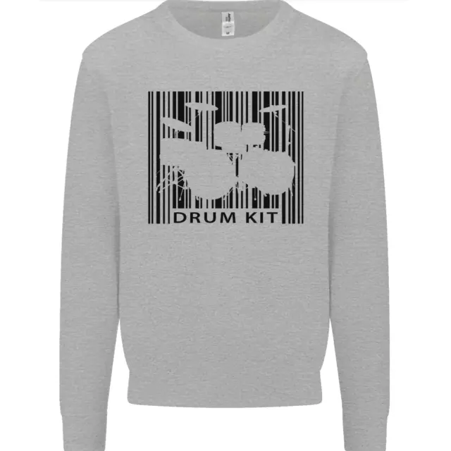 Drum Kit Barcode Drummer Drumming Mens Sweatshirt Jumper
