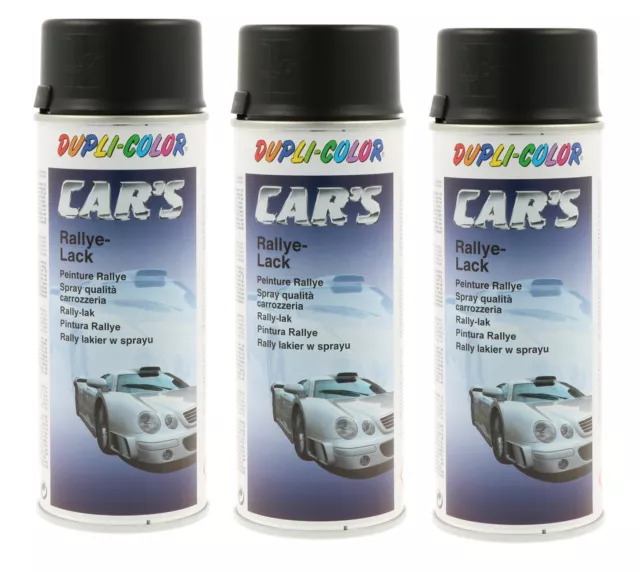 Schwarz seidenmatt 3 x 400ml DUPLI-COLOR Cars Lackspray Sprühlack Spray  652240