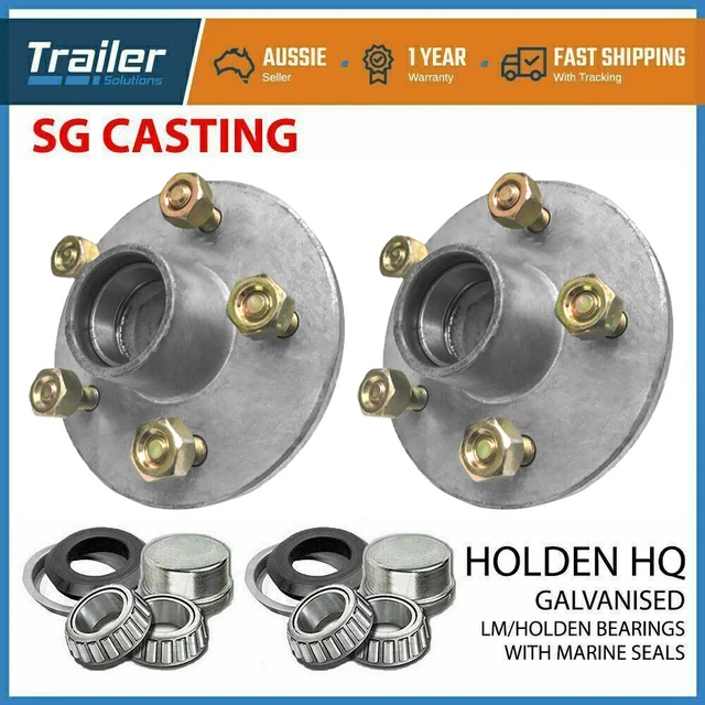 HOLDEN HQ GALVANISED Boat Trailer Hubs With Holden Lm Bearings & Marine