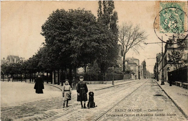 CPA AK St-MANDÉ Carrefour Boulevard Carnot et Avenue Ste-Marie (672456)