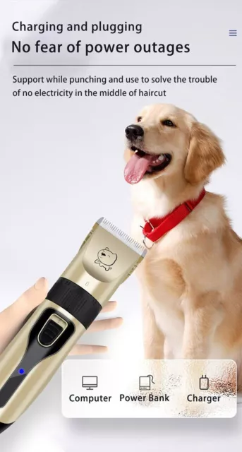 Cortadora de pelo eléctrica para mascotas, afeitadora para perros y gatos...