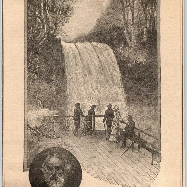 1890 MINNEAPOLIS, MN Minnehaha Falls Park Engraved Print CM&StP Railway ...
