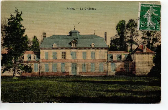 ATHIS - Marne - CPA 51 - le Chateau - carte toilée couleur