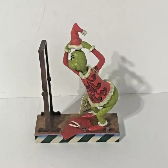 Jim Shore Grinch With Mirror Santa Christmas Figurine 6006569 Dr Seuss Enesco