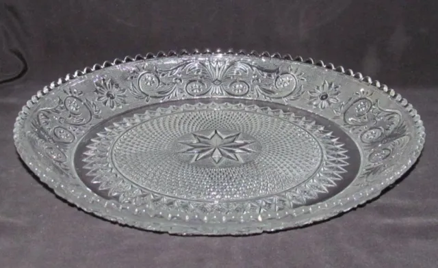 Duncan Miller Glass SANDWICH Crystal Large Low Cupped Gardenia Bowl