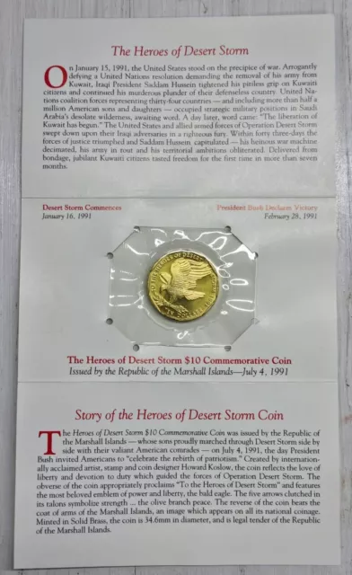 Marshall Islands 10 Dollars Heroes of Desert Storm Commemorative Coin #52727