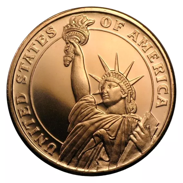 SALE! - UK Seller New 1oz Statue Liberty USA 0.999 Pure Copper Round & Reed Edge