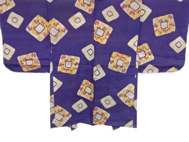82425# Japanese Kimono / Antique Haori / Meisen / Woven Leaves