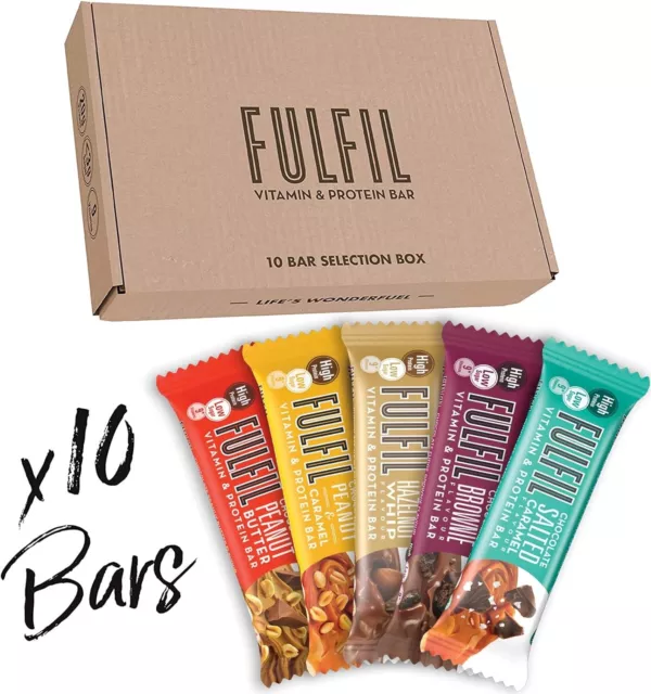 FULFIL Vitamin & Protein Bar (10 x 55g Bars) Selection Box Pls Read Description