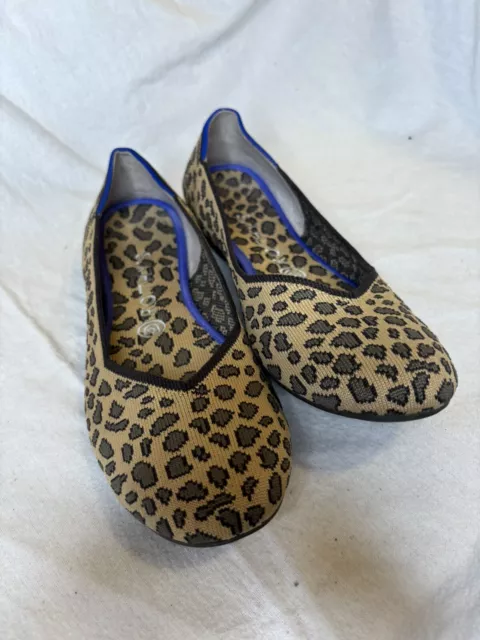 Rothy’s Leopard Cheetah Animal Print Round Toe Flats Womens Size 9