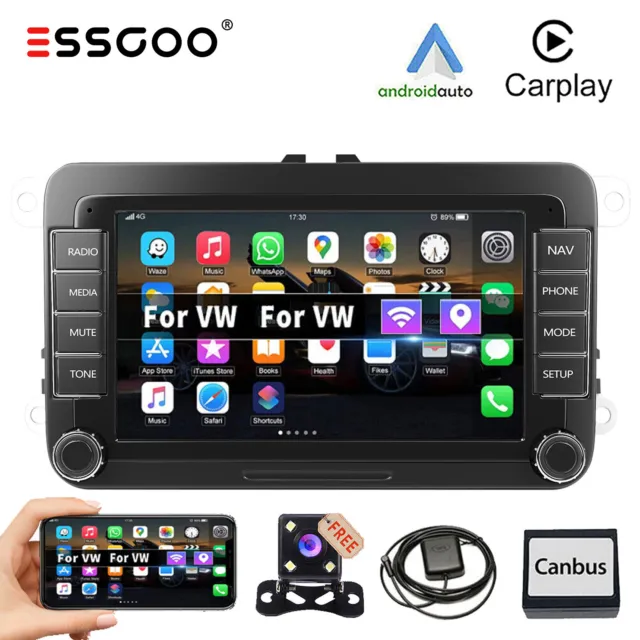 7" AUTORADIO Android 13 Carplay GPS NAV RDS For VW GOLF 5 6 Caddy Touran Polo T5