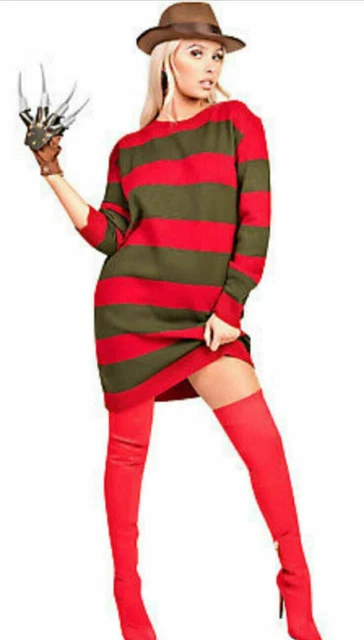 WOMENS HALLOWEEN FREDDY Krueger Style Fancy Dress Costume INCLUDES DRESS ONLY 29.99 - PicClick UK WOMENS HALLOWEEN FREDDY Krueger Style Fancy Dress Costume INCLUDES DRESS ONLY 29.99 - PicClick UK