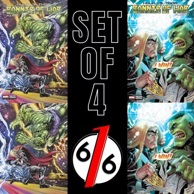 🚨💥 HULK VS THOR BANNER OF WAR ALPHA #1 SET KIRKHAM Variant Set Trade & Virgin