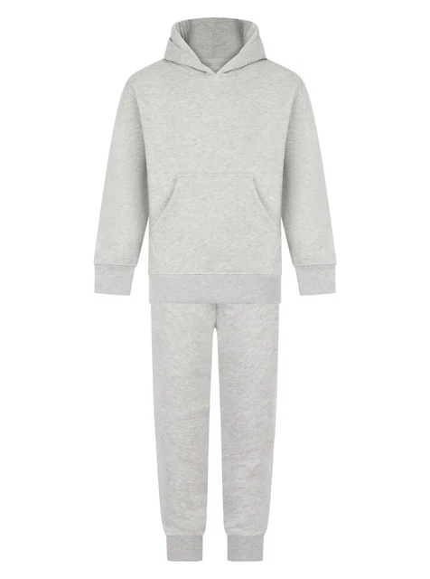 Boys Tracksuit Set Fleece Hoodie Top & Jogging Bottoms Grey Joggers Girls Pants