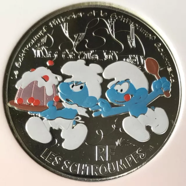 Francia 2020 Moneta 50 Euro Argento Puffi The Smurfs Puffo Golosone Greedy Smurf