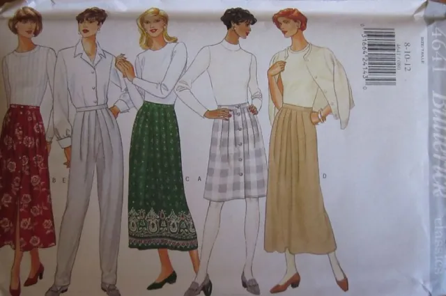 4641 UNCUT VINTAGE Butterick SEWING Pattern Misses A Line Skirt Pants OOP SEW FF
