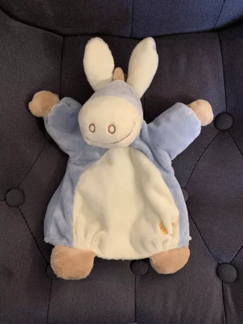 Doudou Ane NOUKIE'S Paco bleu marionnette