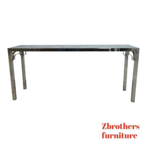 Vintage Mid Century Chrome Italian Regency Sofa Hall Foyer Table Sideboard Vintage Mid Century Chrome Italian Regency Sofa Hall Foyer Table Sideboard