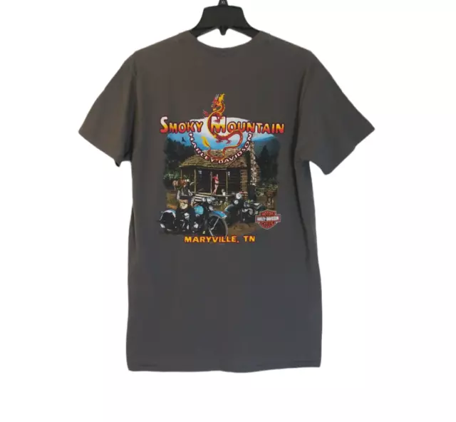 HARLEY DAVIDSON MEN'S Smoky Mountain Maryville TN Gray T-Shirt | Winged ...